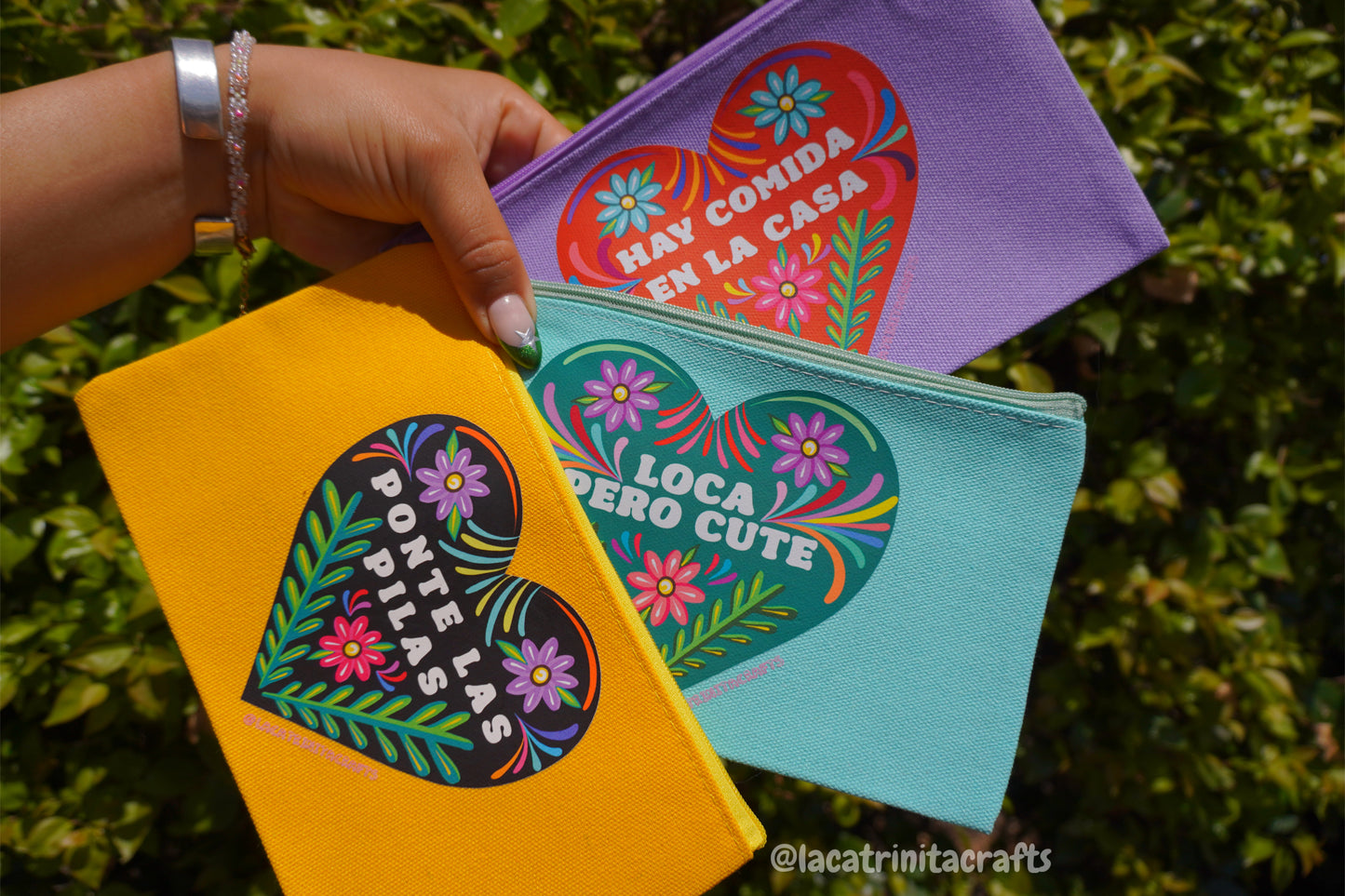 Colores Canvas Zippered Pouch
