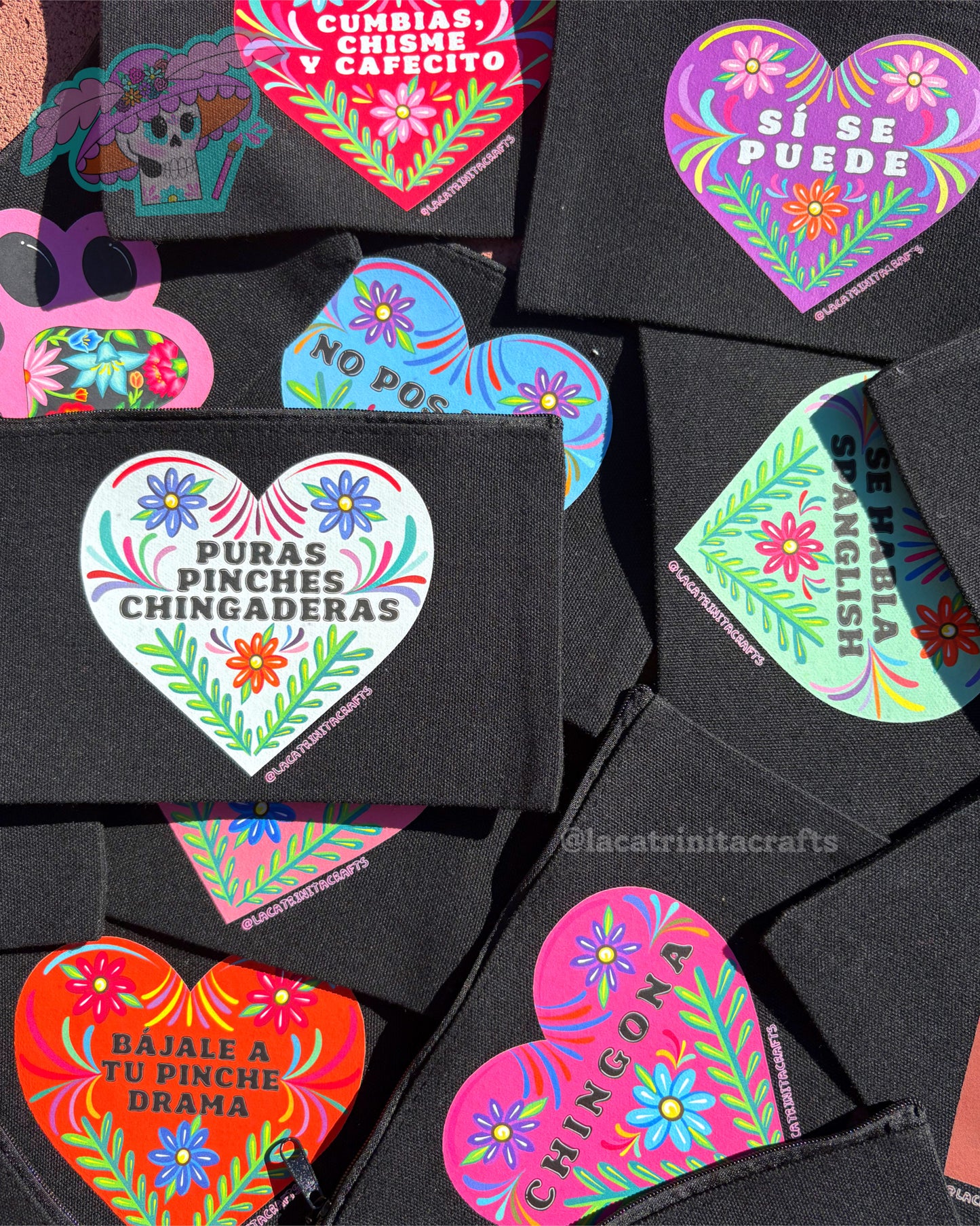 Black Canvas Zippered Pouch