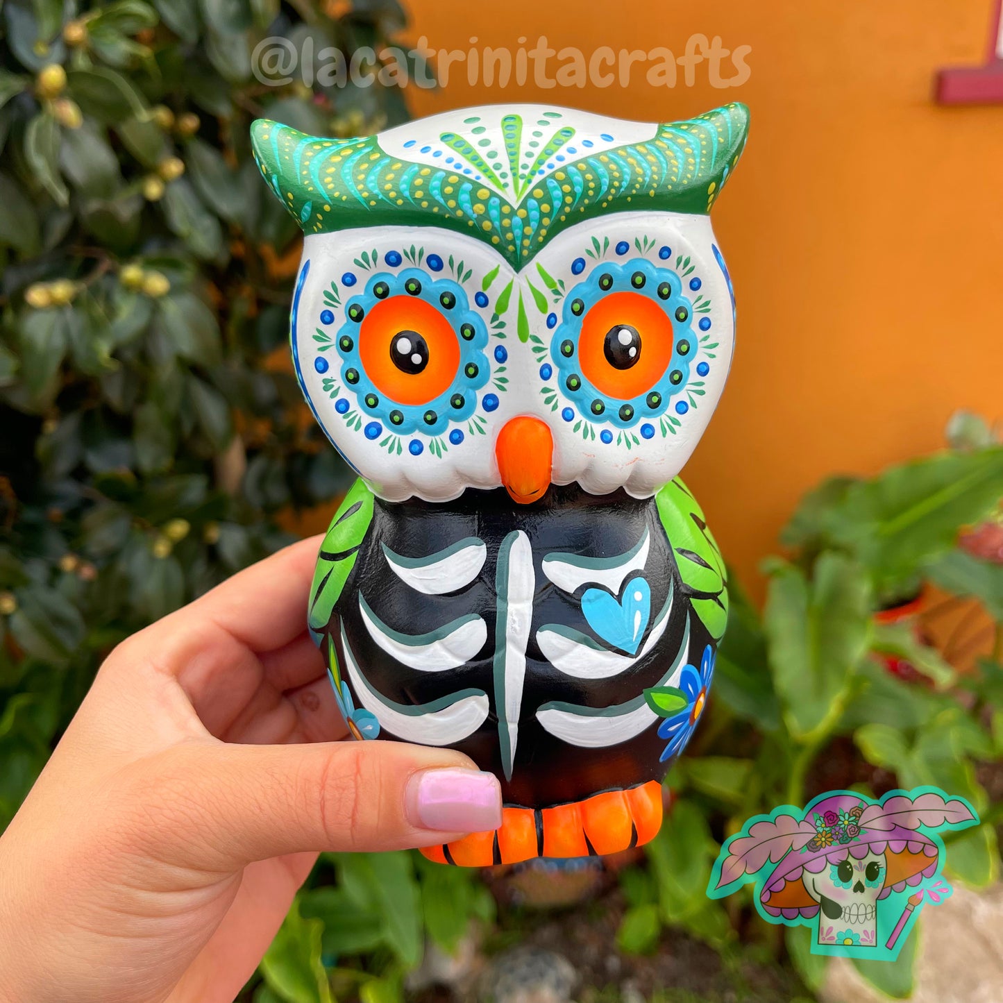 Day of the Dead Owl Piggy Bank