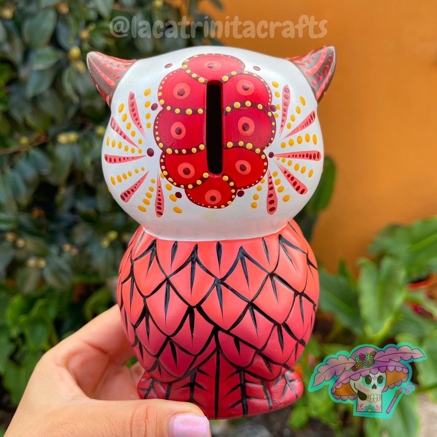 Day of the Dead Owl Piggy Bank