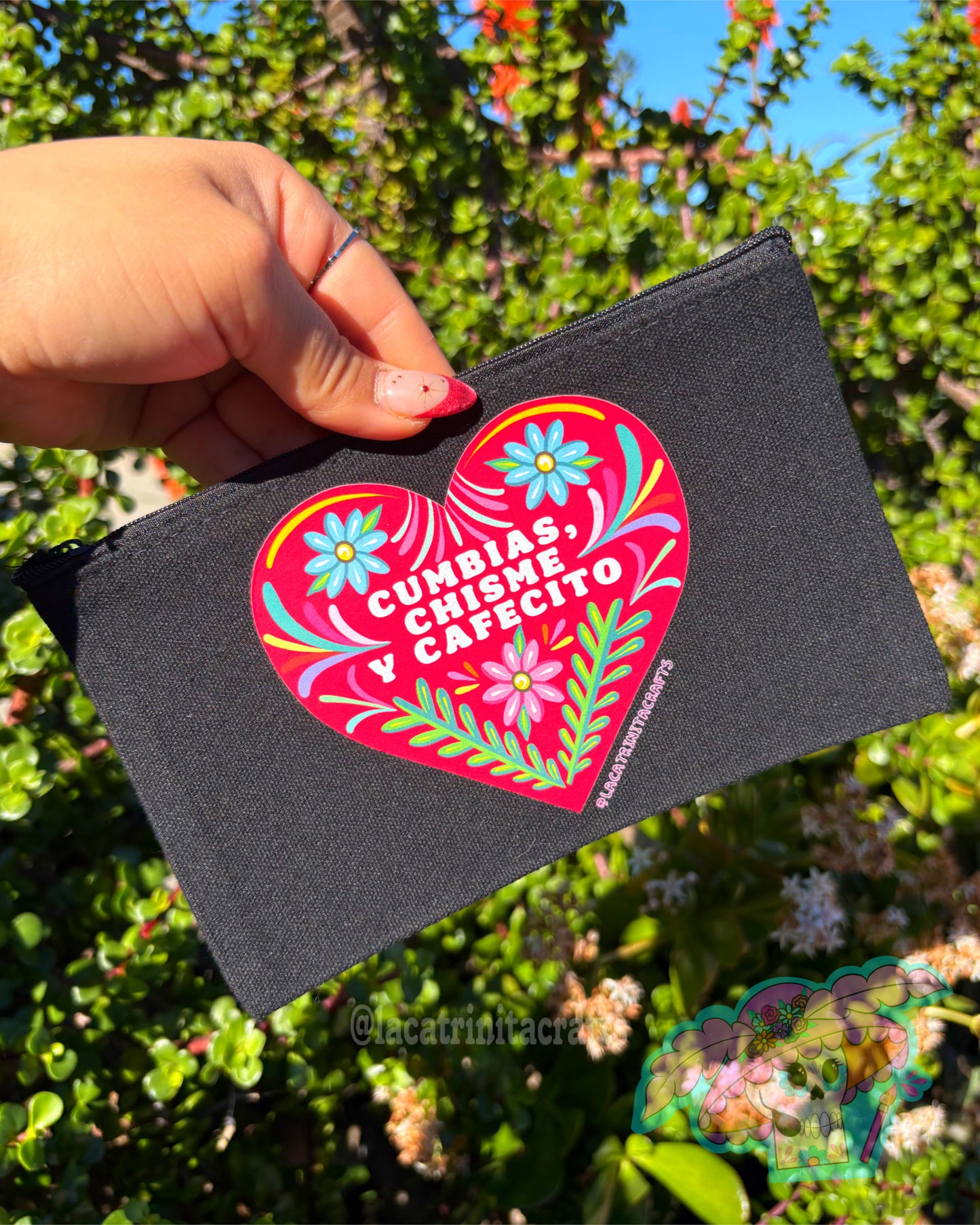 Black Canvas Zippered Pouch