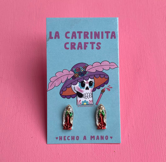 Gold-Plated Virgencita Studs