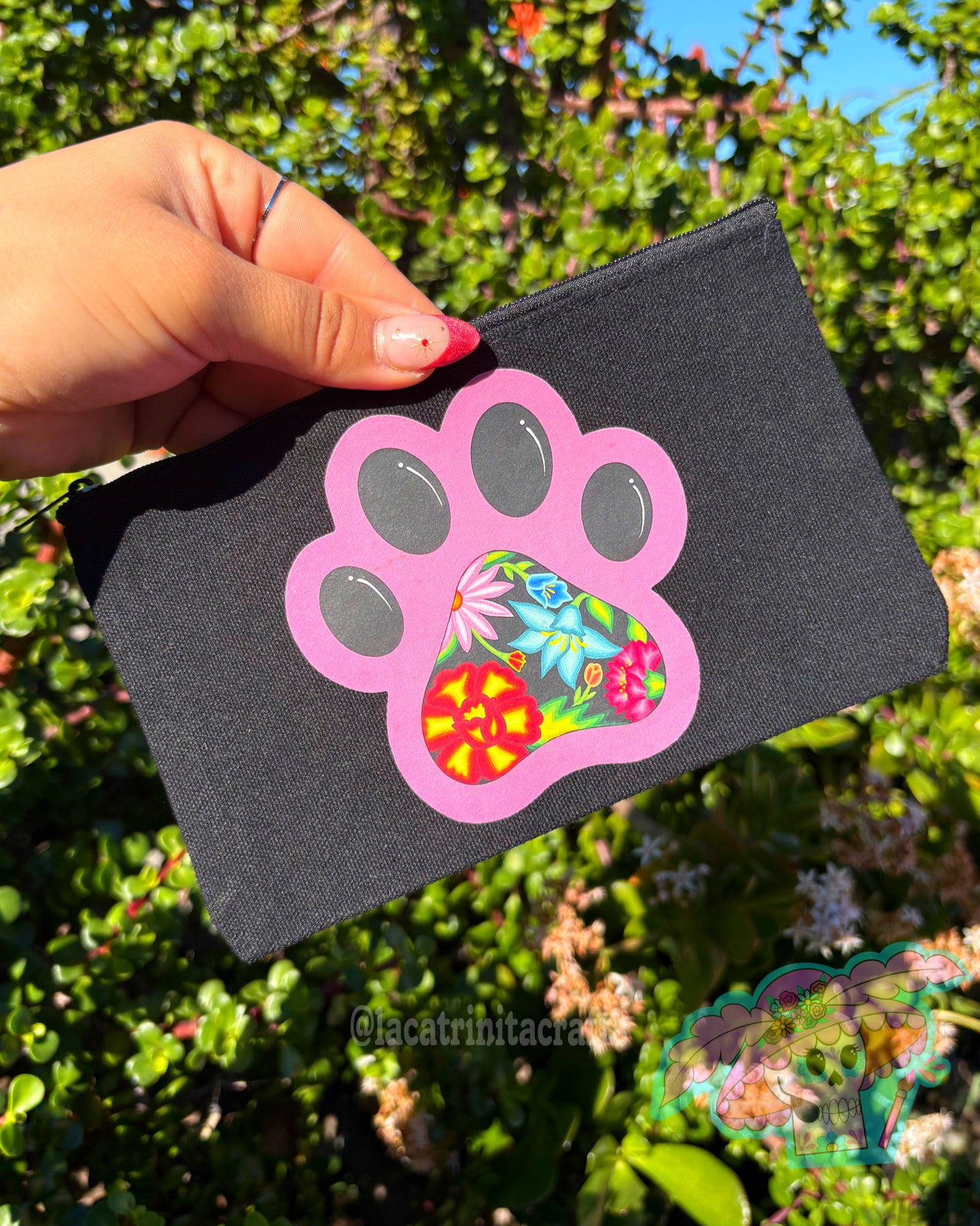 Black Canvas Zippered Pouch