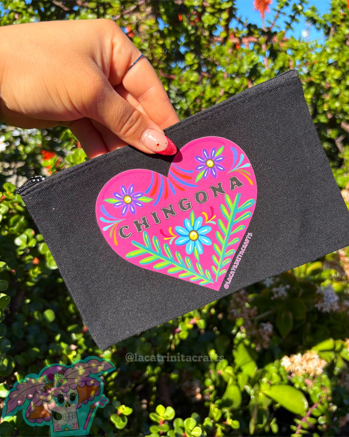 Black Canvas Zippered Pouch