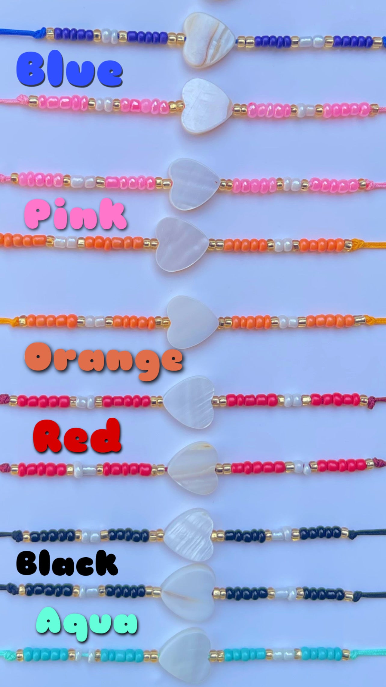 Heart Beaded Bracelets