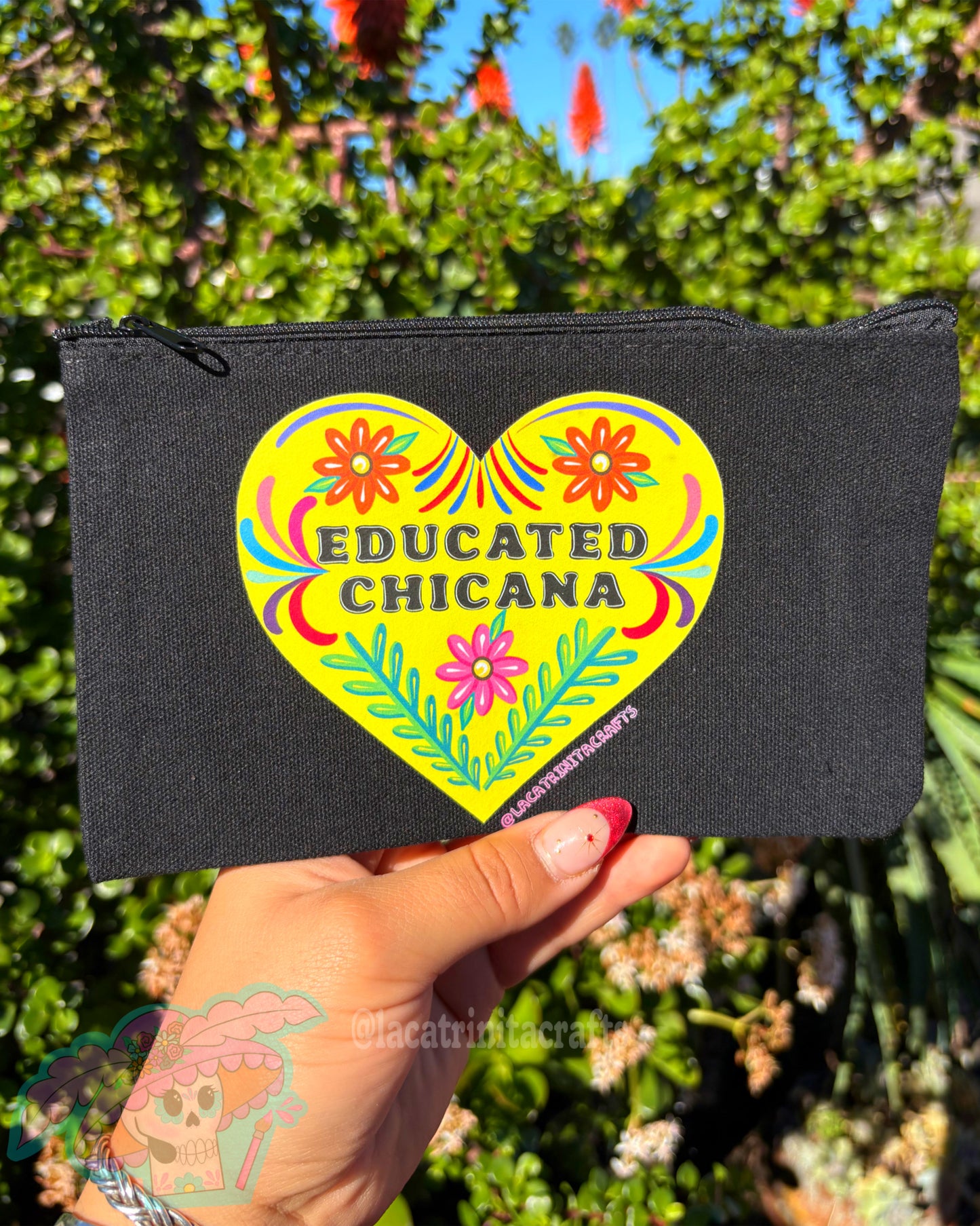 Black Canvas Zippered Pouch