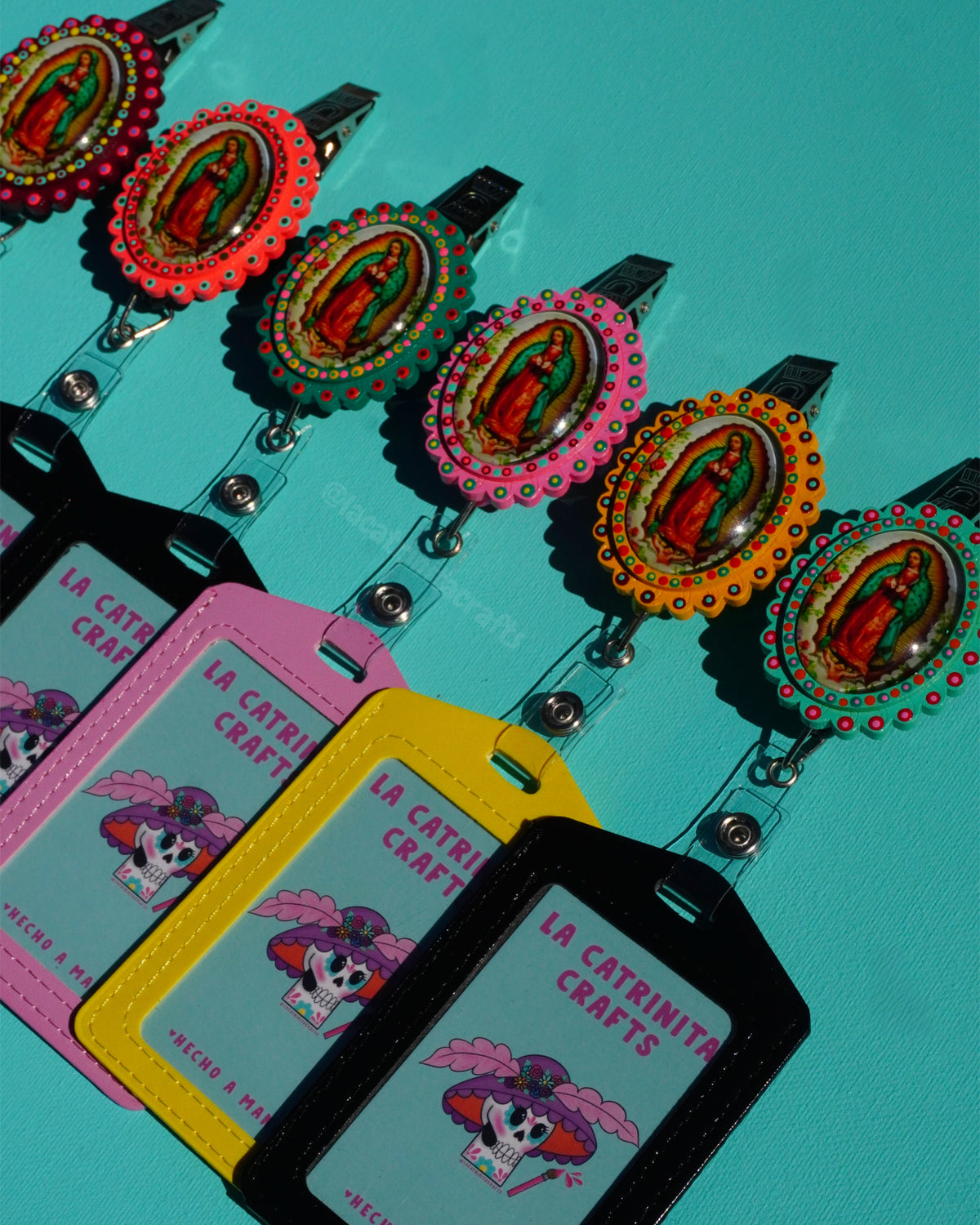 Virgencita Badge Reel + Holder