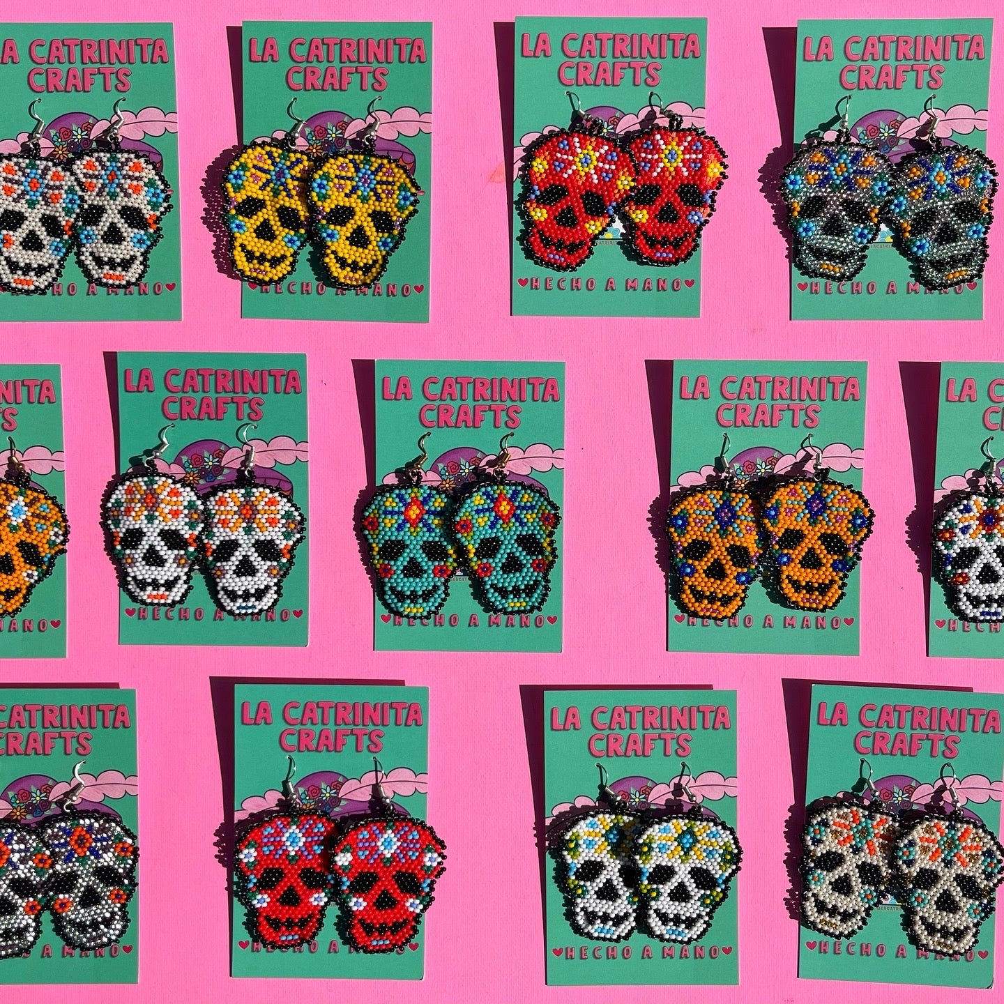 Beadad Calavera Earrings