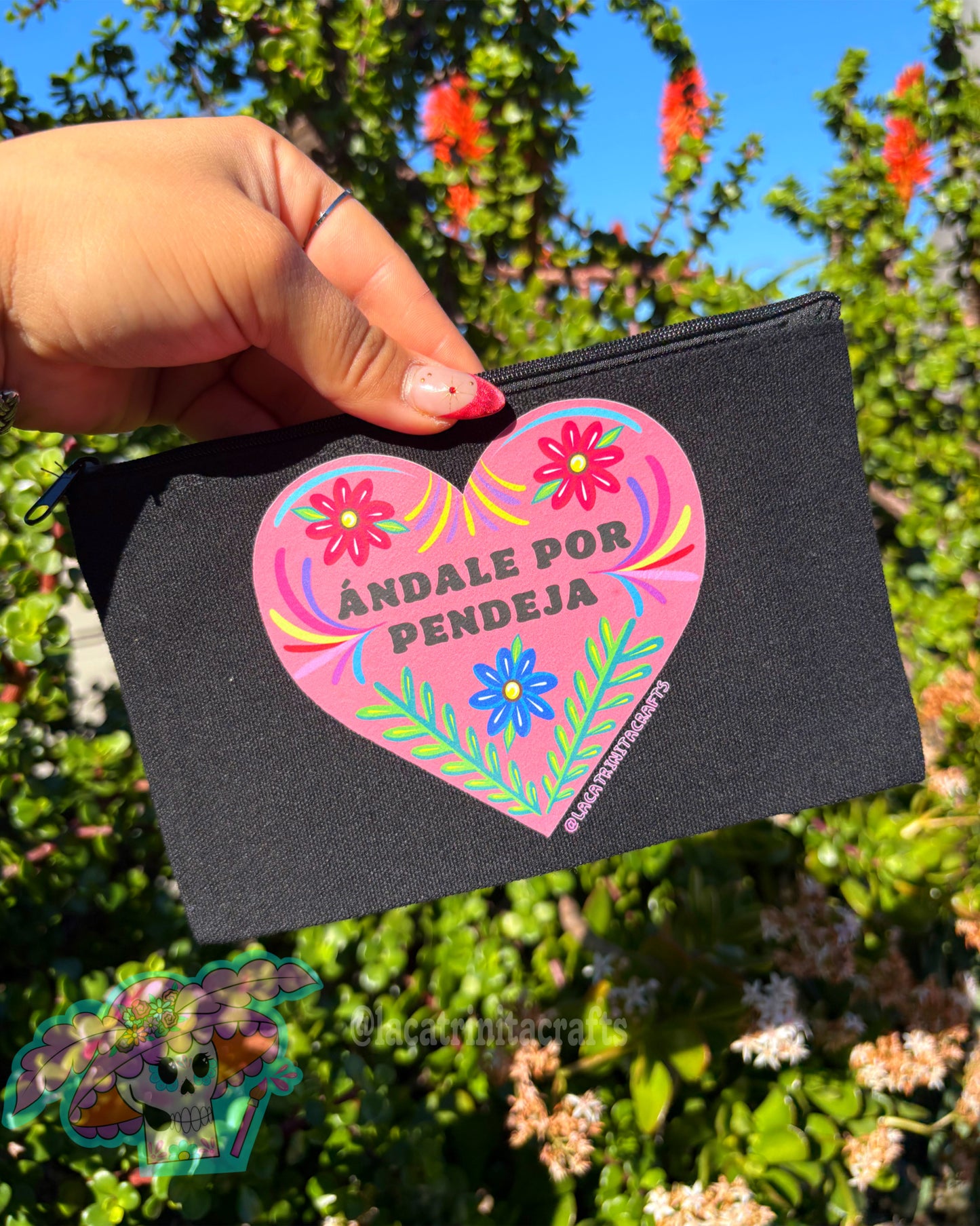 Black Canvas Zippered Pouch