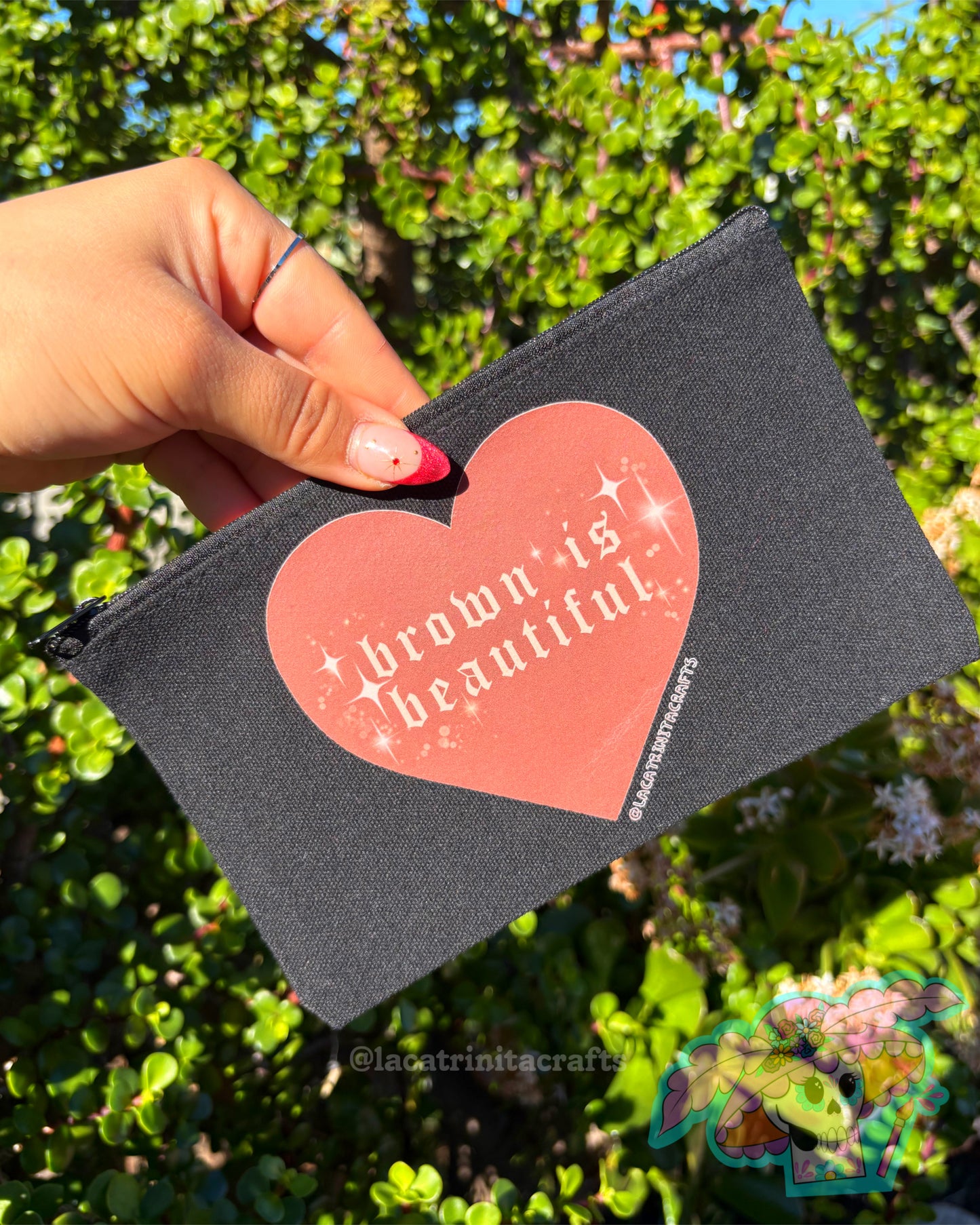 Black Canvas Zippered Pouch