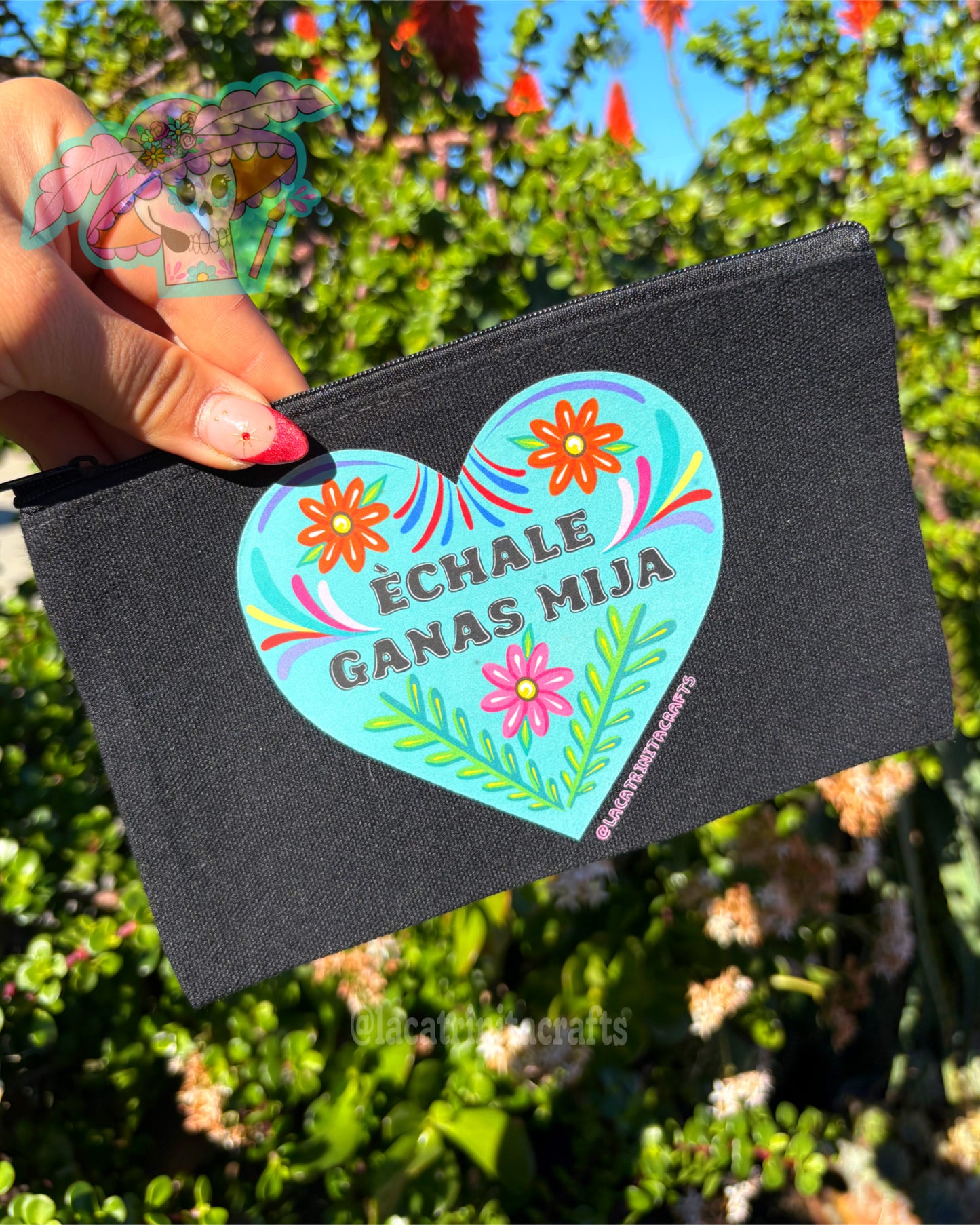 Black Canvas Zippered Pouch