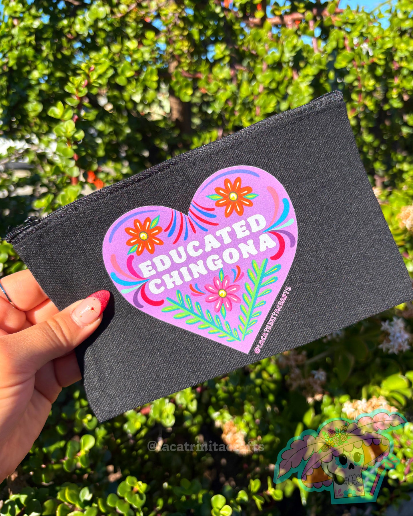 Black Canvas Zippered Pouch