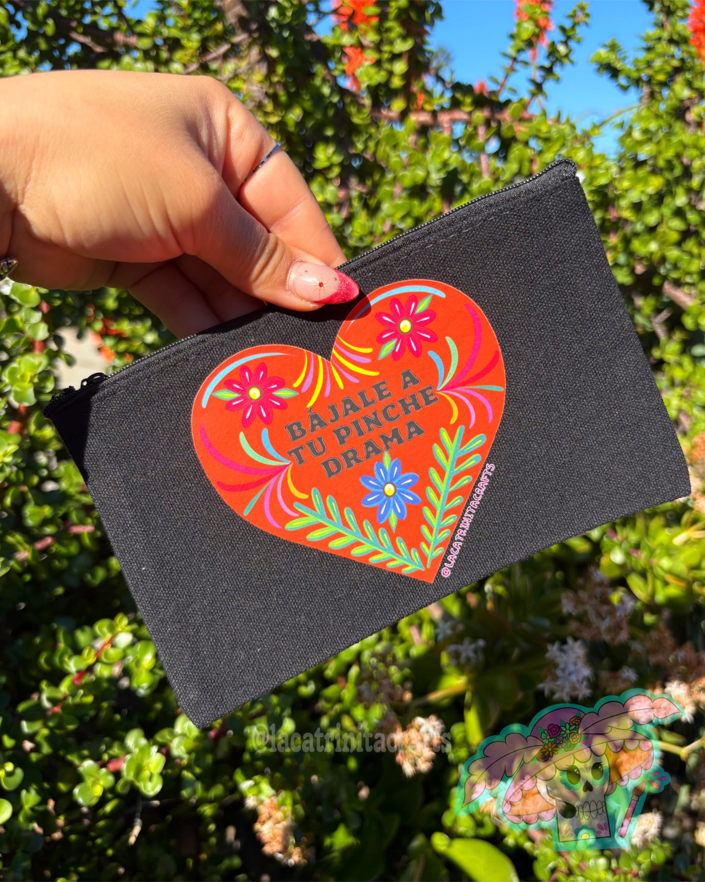 Black Canvas Zippered Pouch