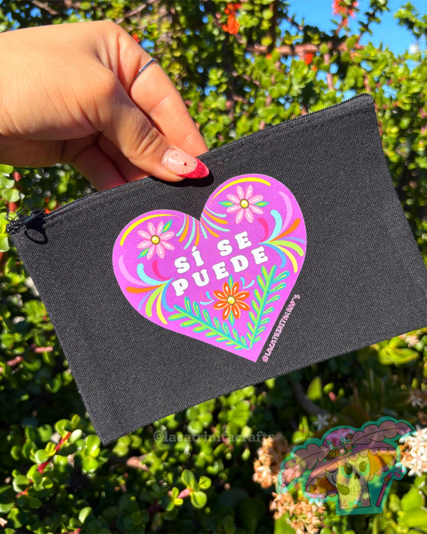 Black Canvas Zippered Pouch