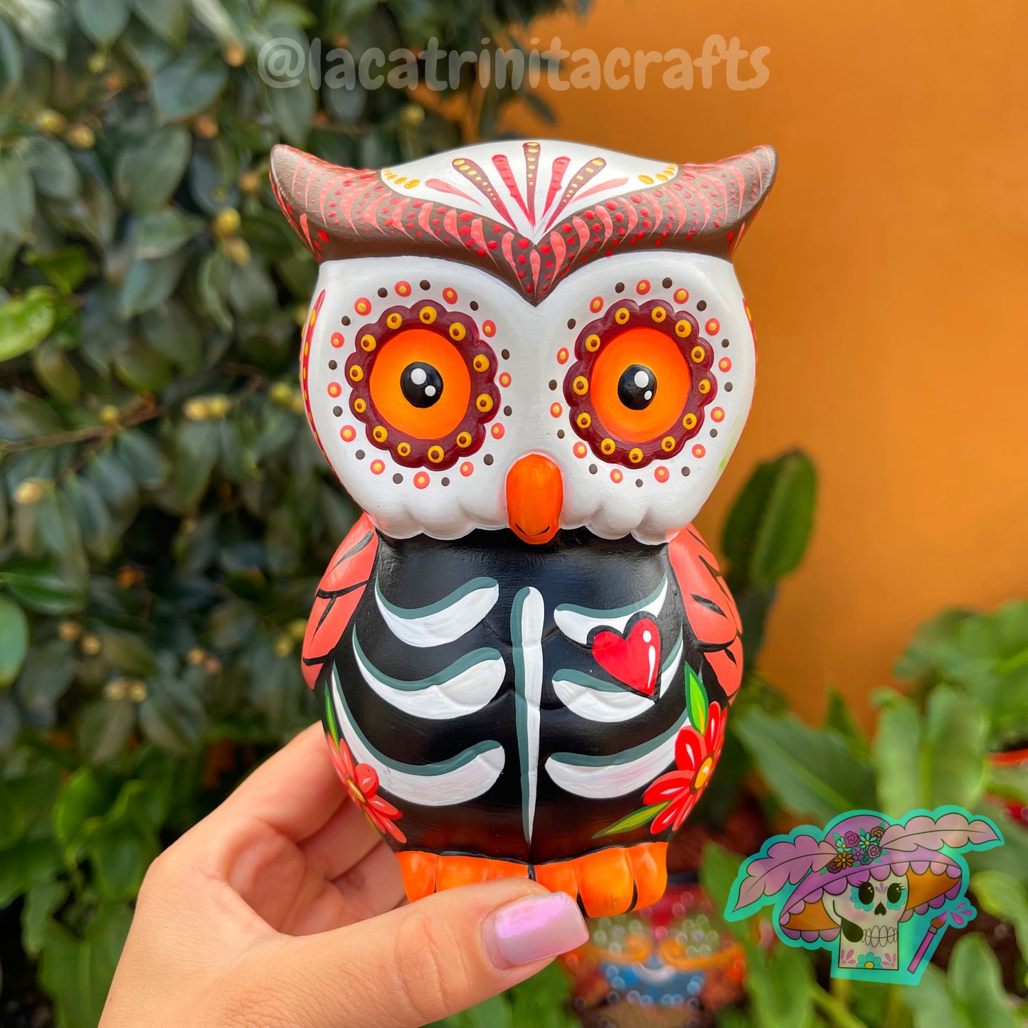 Day of the Dead Owl Piggy Bank