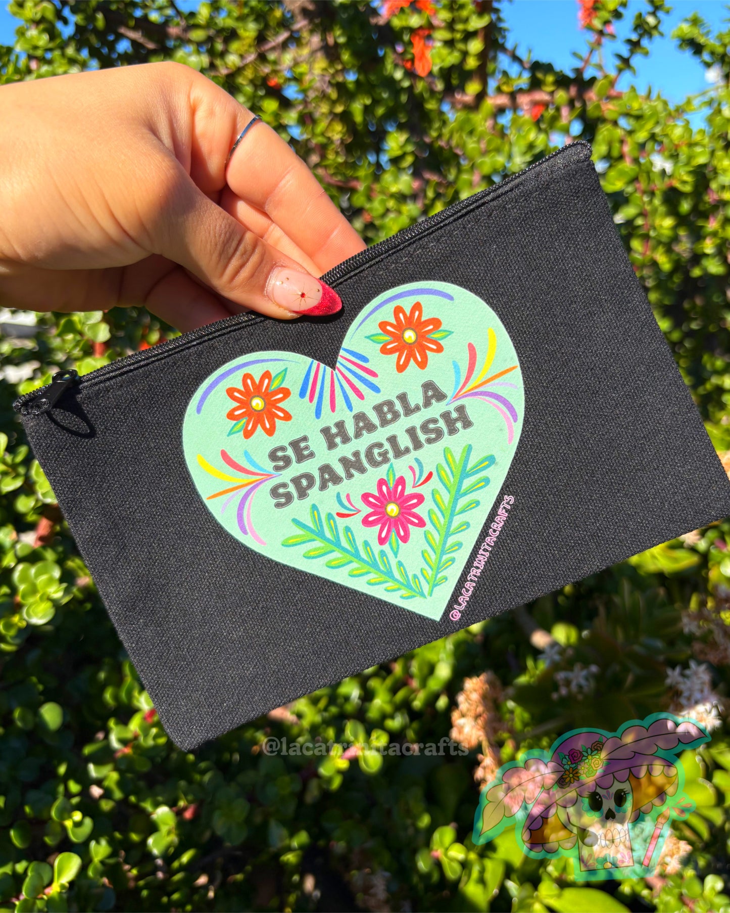 Black Canvas Zippered Pouch