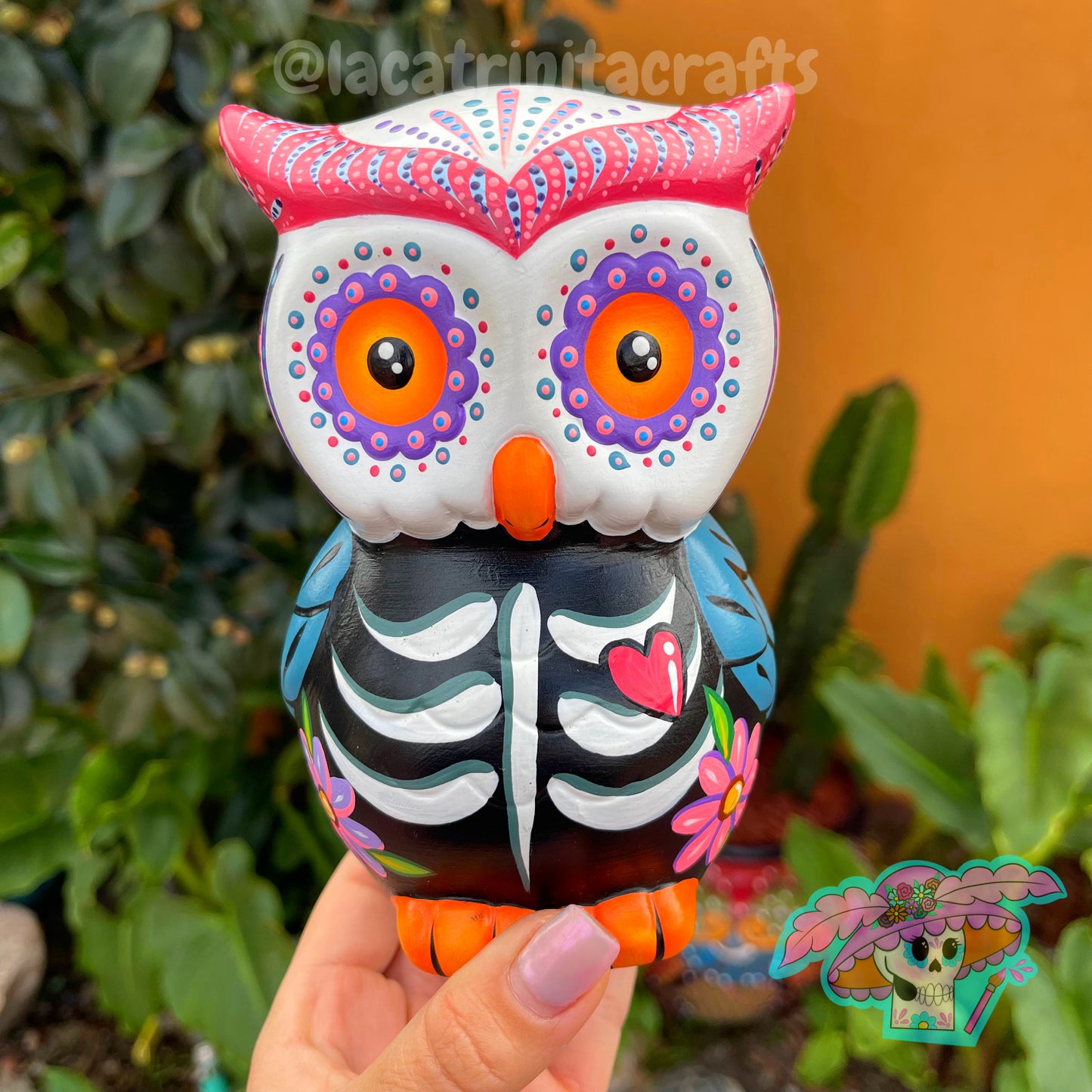 Day of the Dead Owl Piggy Bank