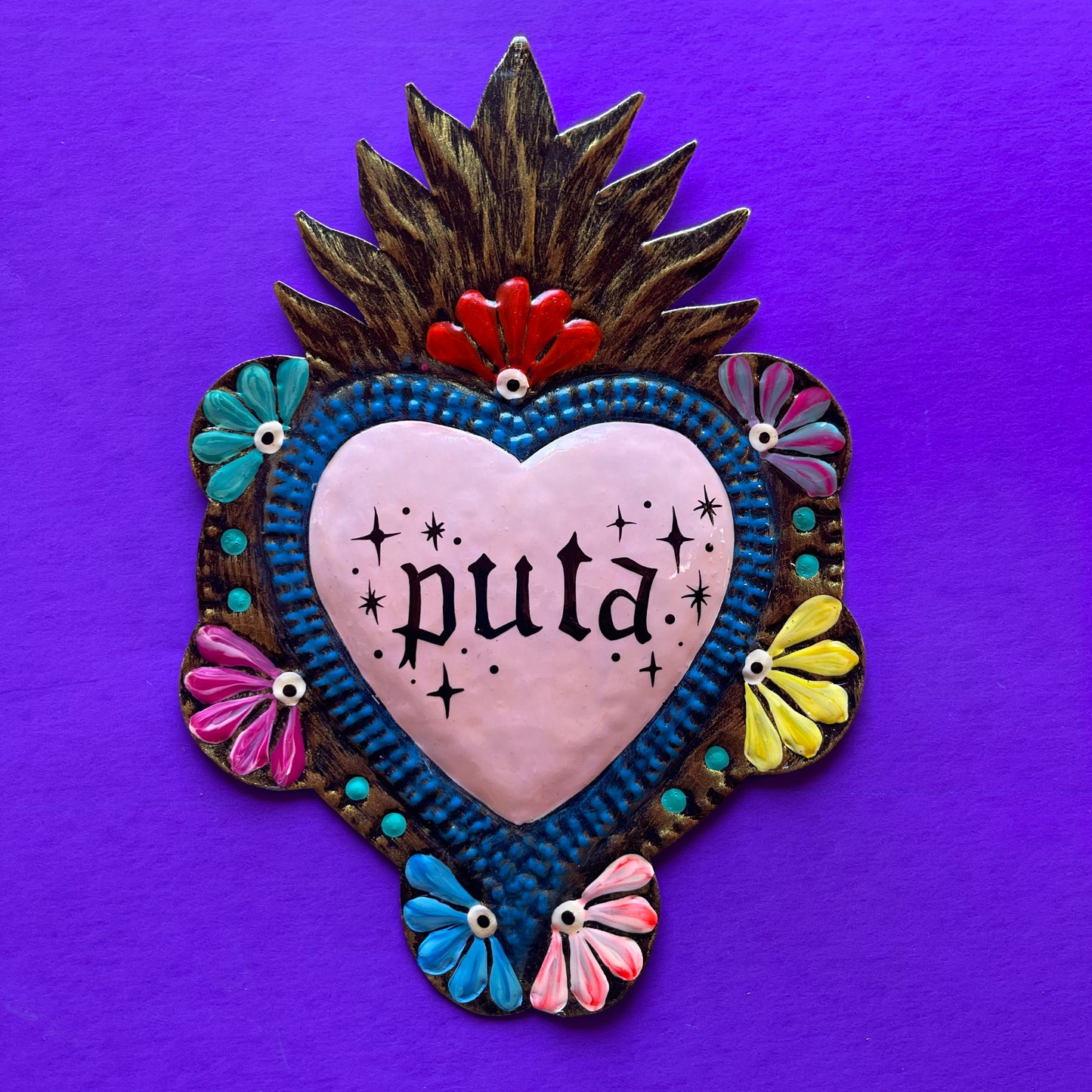 Sacred Tin Hearts with Phrases