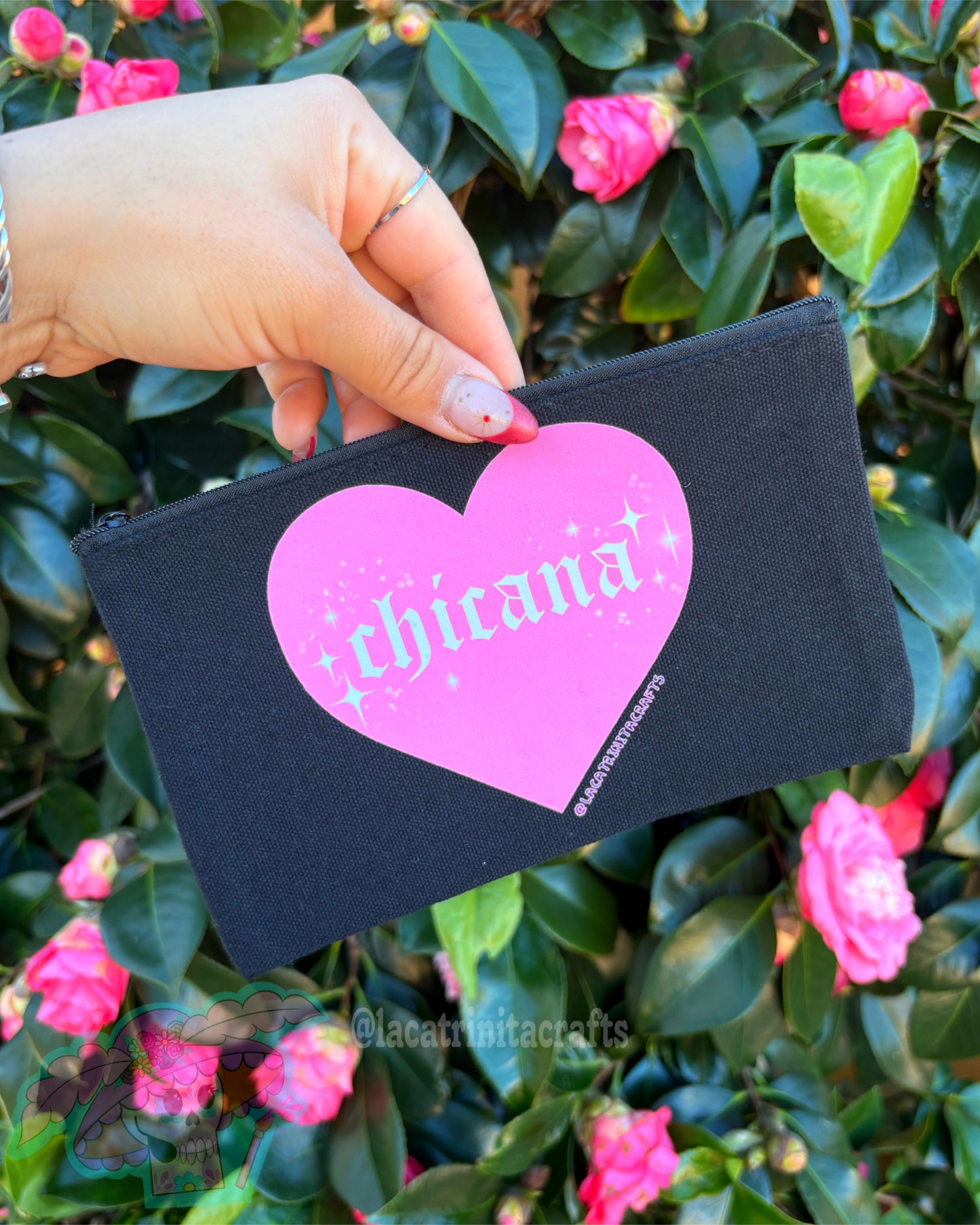 Black Canvas Zippered Pouch