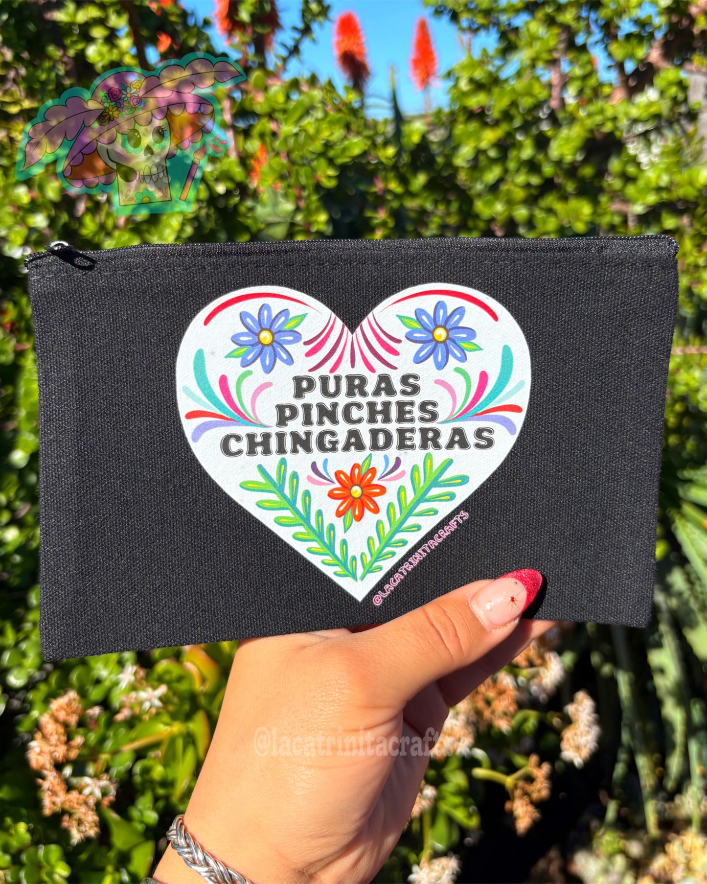 Black Canvas Zippered Pouch