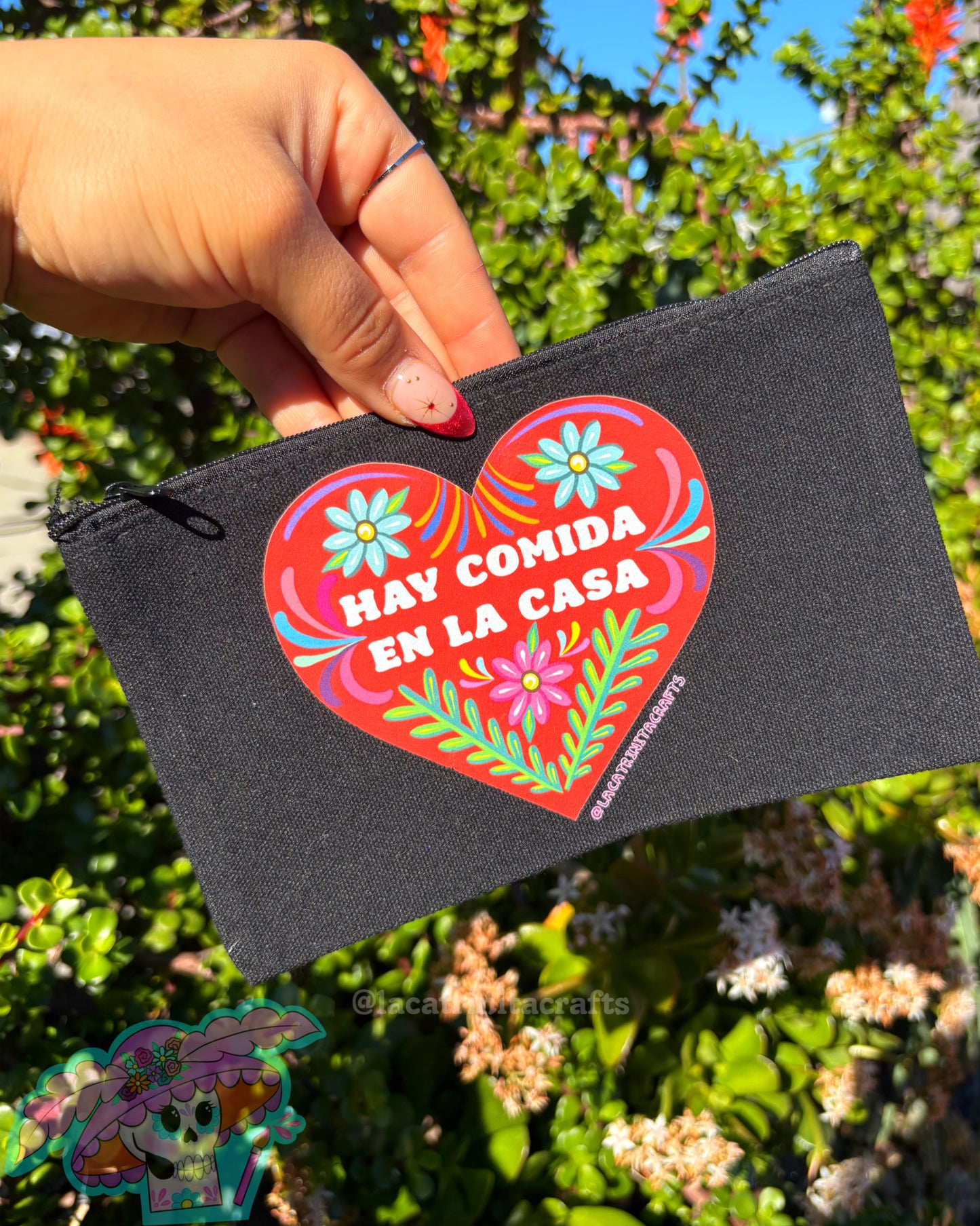 Black Canvas Zippered Pouch