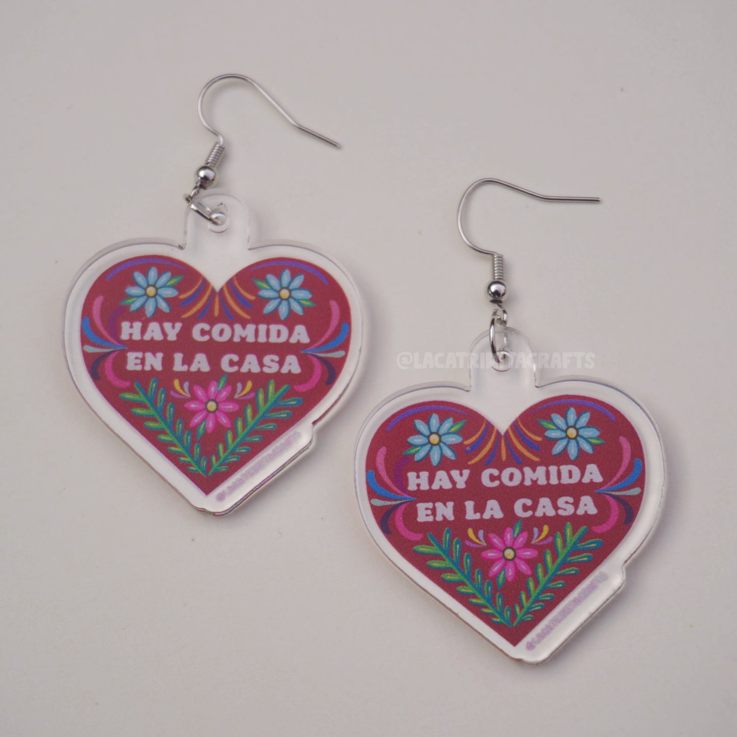 Acrylic Mexican Phrase Earrings