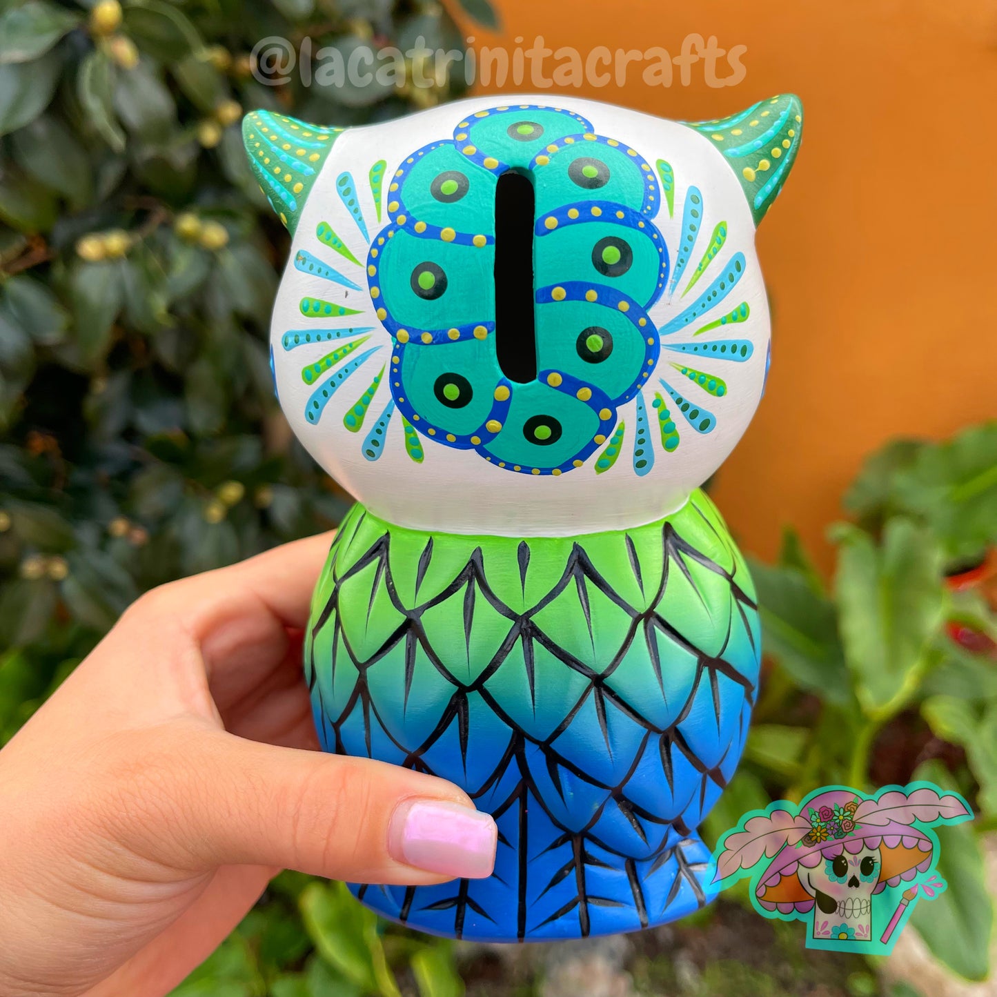 Day of the Dead Owl Piggy Bank