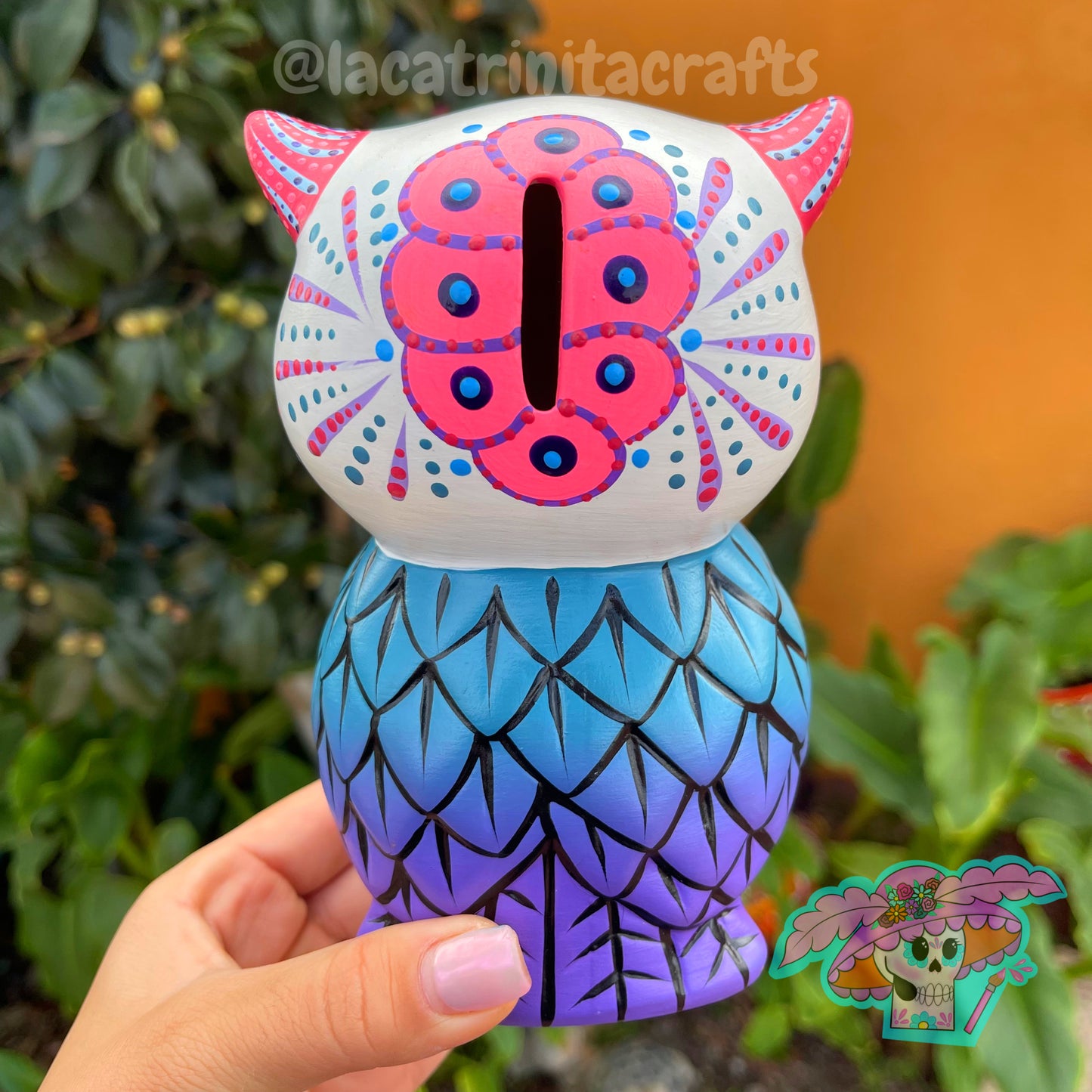 Day of the Dead Owl Piggy Bank